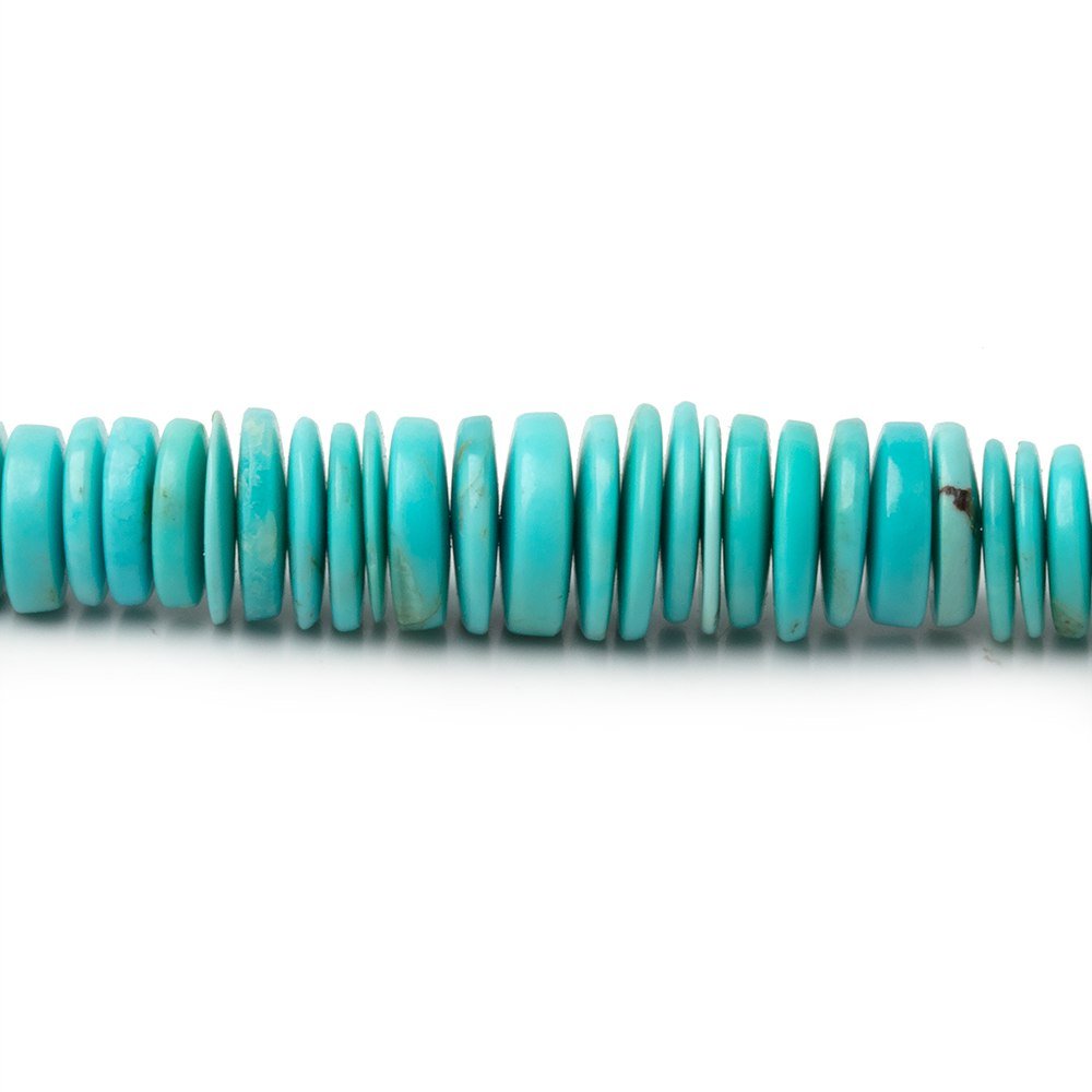 3-8mm Sleeping Beauty Turquoise Plain Heishi Beads 18 inch 384 pieces - Beadsofcambay.com