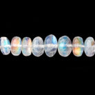 3 - 9.5mm Red Fire Rainbow Moonstone Plain Rondelle 18 inch 125 Beads AAA - Beadsofcambay.com