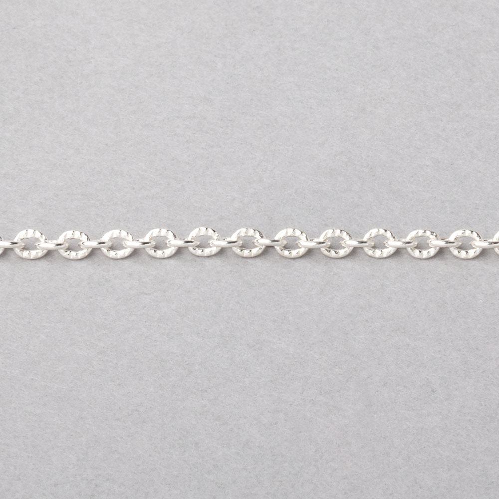 3 Feet - 2.5mm Small Corrugated Oval Link Chain - Beadsofcambay.com