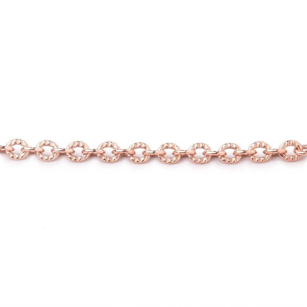 3 Feet - 2.5mm Small Corrugated Oval Link Chain - Beadsofcambay.com