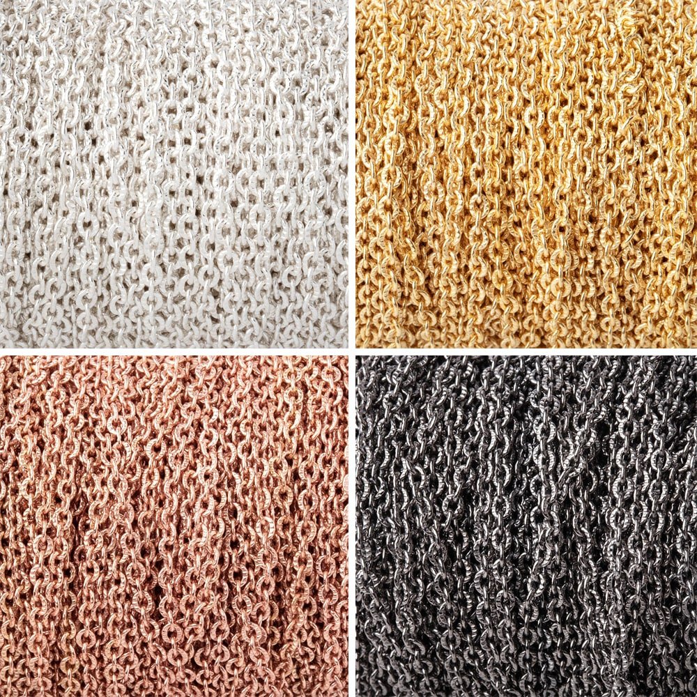 3 Feet - 2.5mm Small Corrugated Oval Link Chain - Beadsofcambay.com