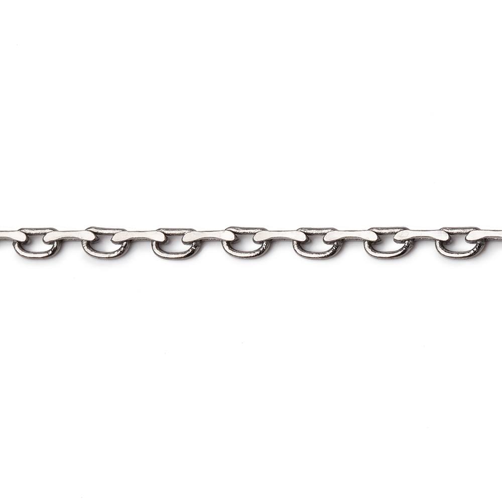 3 Feet - 2mm Open & Closed Oval Link Chain - Beadsofcambay.com