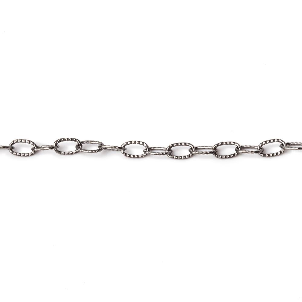 3 Feet - 2x4mm Elongated Corrugated Oval Link Chain - Beadsofcambay.com