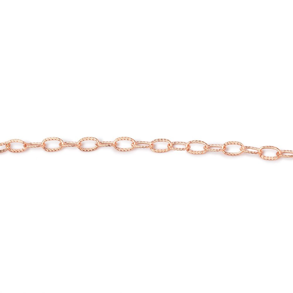 3 Feet - 2x4mm Elongated Corrugated Oval Link Chain - Beadsofcambay.com