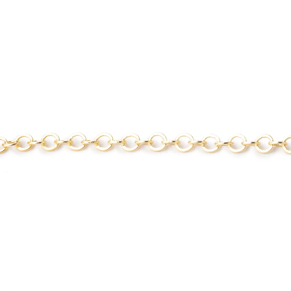 3 Feet - 3mm Flat Round Link Chain - Beadsofcambay.com