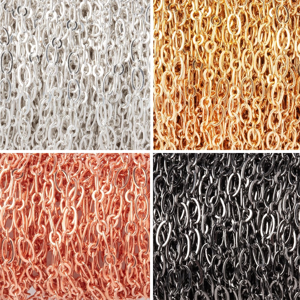 3 Feet - 3mm Oval & Link Chain - Beadsofcambay.com