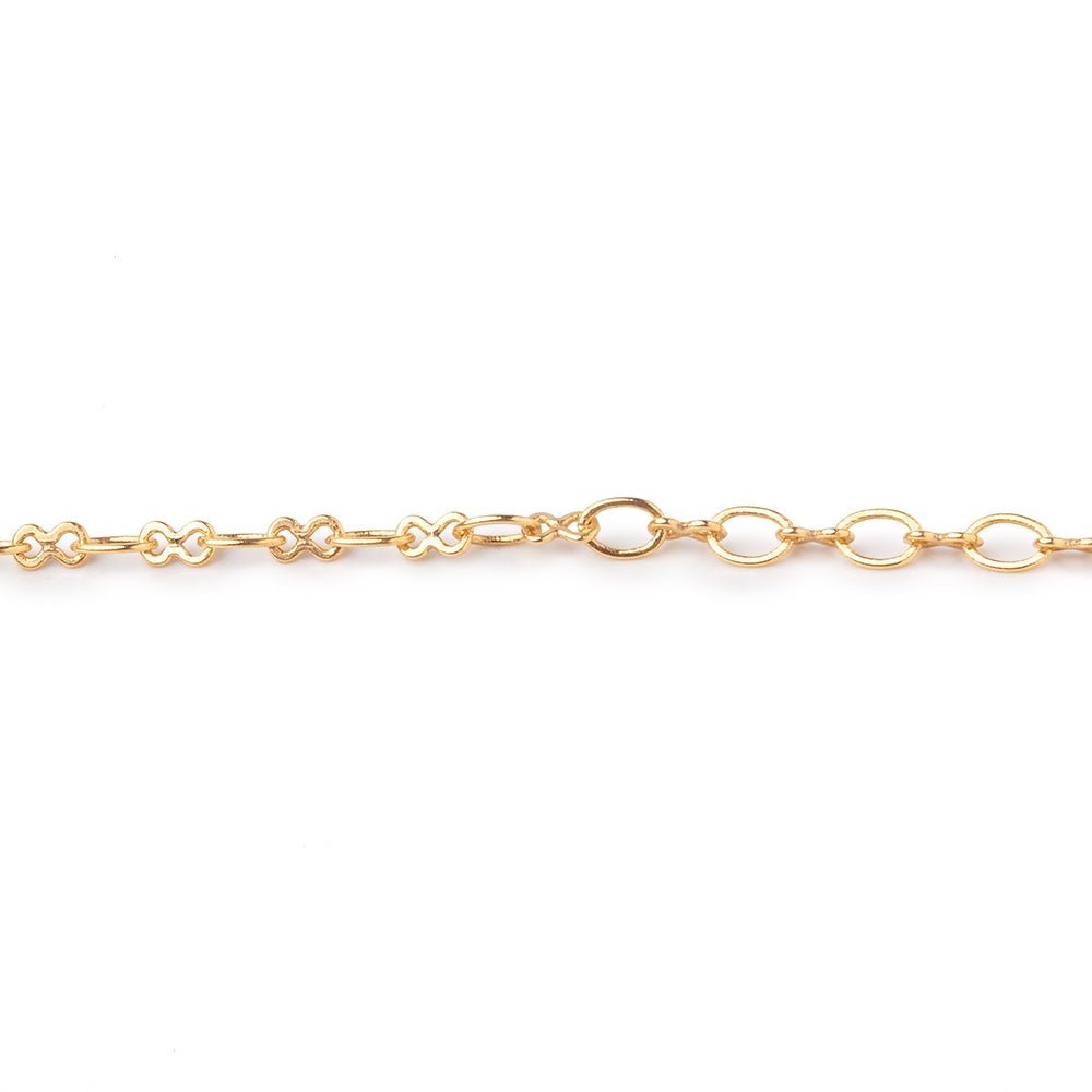 3 Feet - 3mm Rounded Oval & Bowtie Link Chain - Beadsofcambay.com