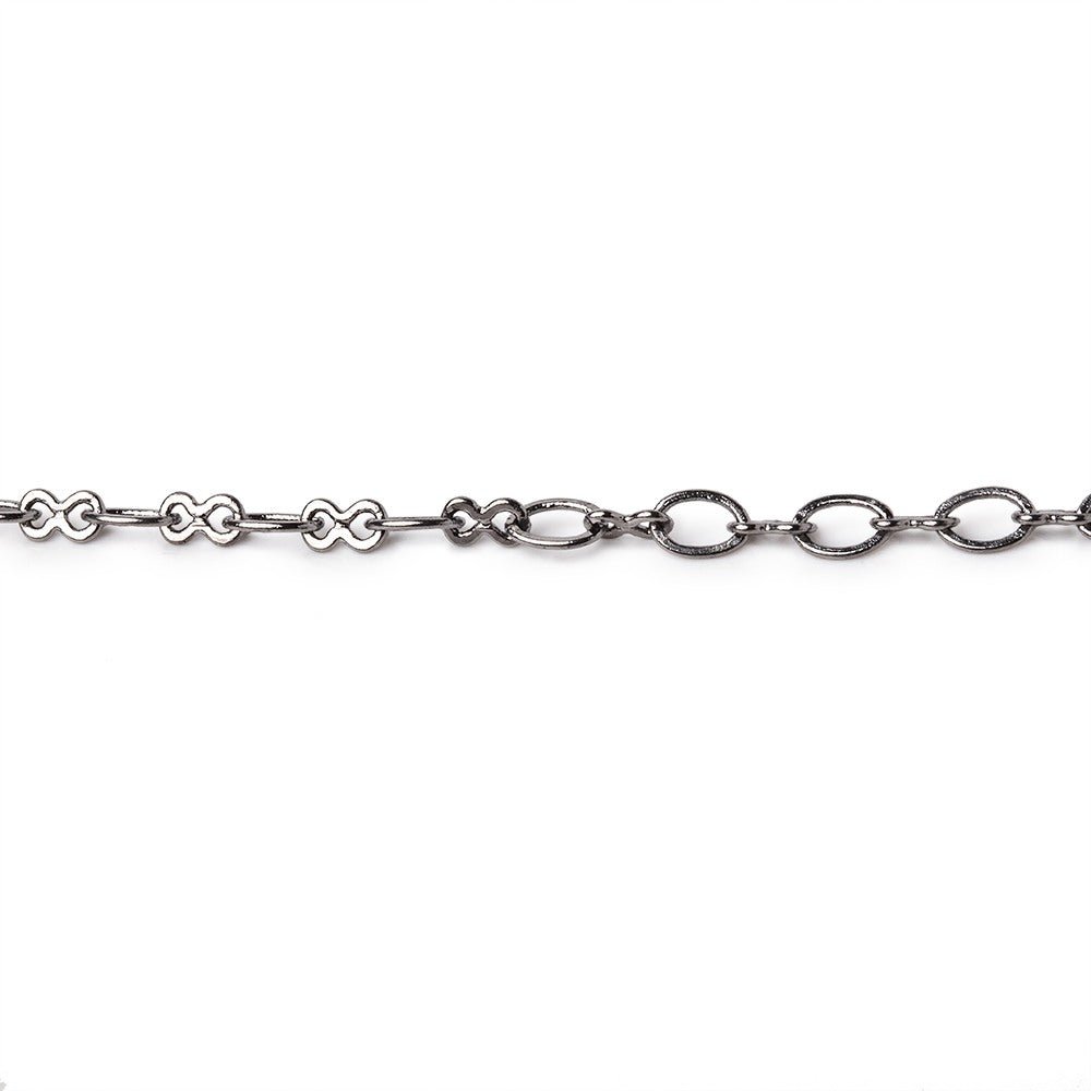 3 Feet - 3mm Rounded Oval & Bowtie Link Chain - Beadsofcambay.com