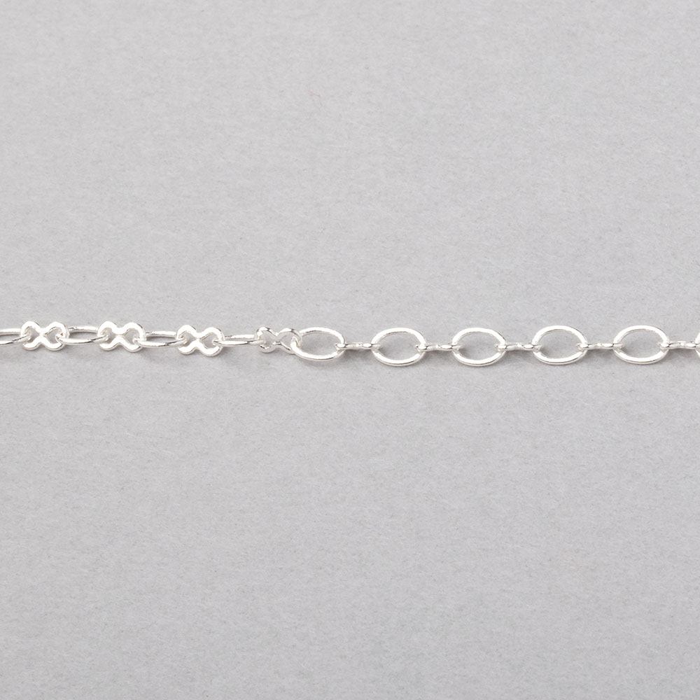 3 Feet - 3mm Rounded Oval & Bowtie Link Chain - Beadsofcambay.com