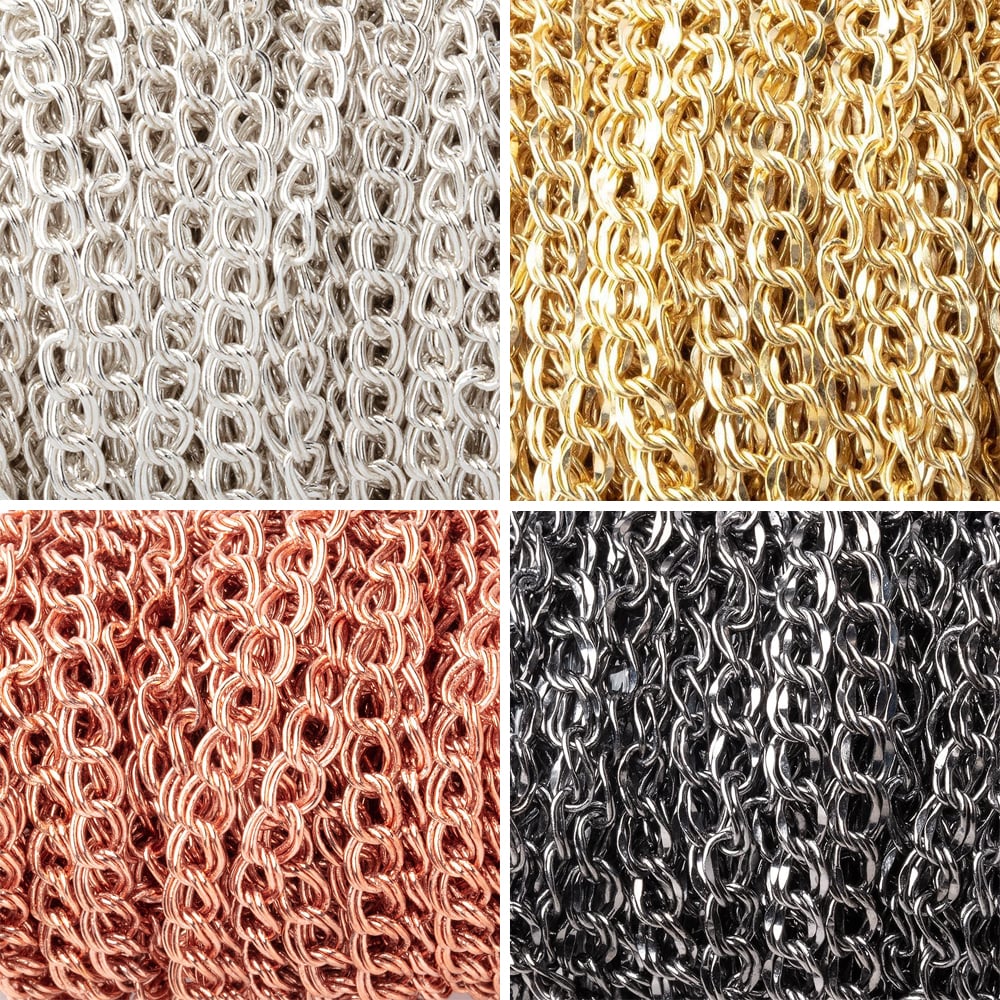 3 Feet - 5mm Double Curb Link Chain - Beadsofcambay.com