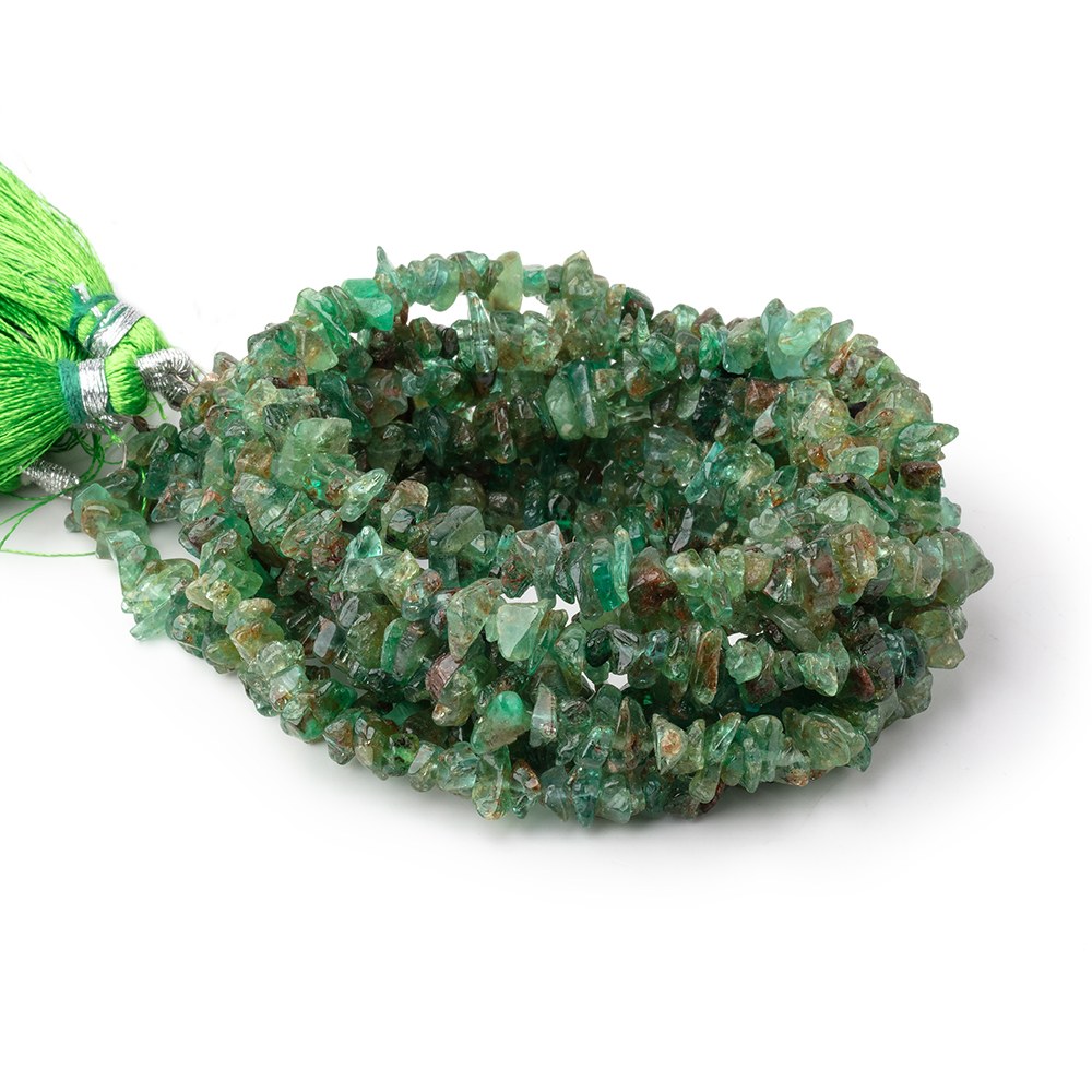 3-7mm Colombian Emerald Chips 13 inch 145 Beads - BeadsofCambay.com