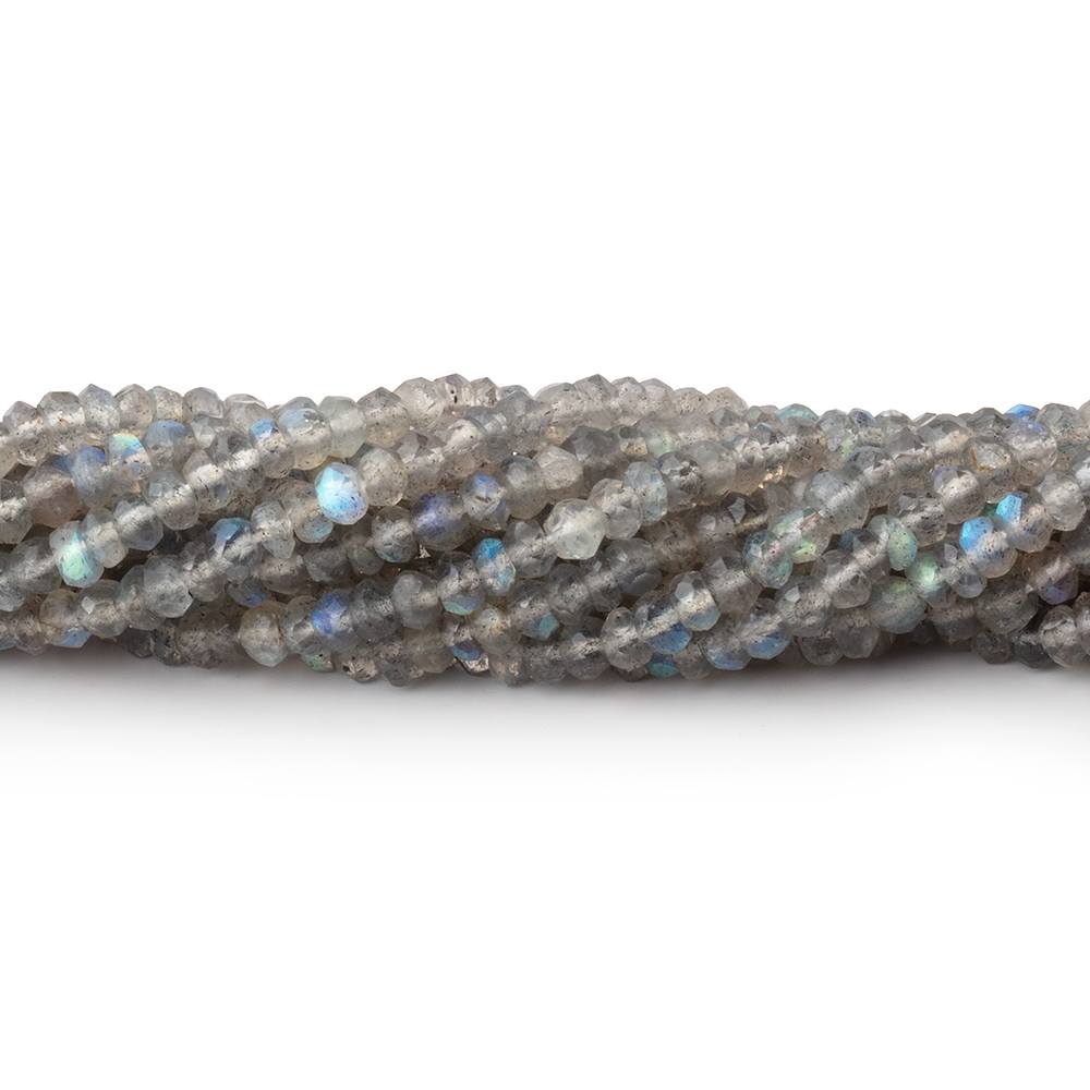 3.7mm Light Labradorite Faceted Rondelle Beads 13 inch 144 pieces - BeadsofCambay.com