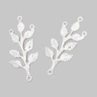 30x15mm Leafy Branch 3 Ring Charm Set of 2 pieces - Beadsofcambay.com