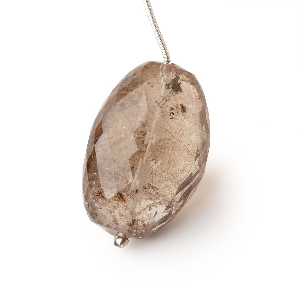 30x20mm Rutilated Quartz Faceted Nugget Focal 1 Bead - Beadsofcambay.com
