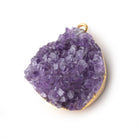 31x28mm Gold Leafed Amethyst Drusy Pendant 1 piece - Beadsofcambay.com