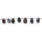 5x4-8x5mm Black Drusy Agate Pear Beads 7.5 inch 23 pieces - BeadsofCambay.com