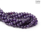 8mm Amethyst Plain Round Beads 14.5 inch 48 pieces 1mm hole A - BeadsofCambay.com