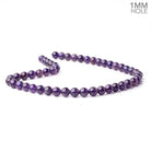 8mm Amethyst Plain Round Beads 14.5 inch 48 pieces 1mm hole A - BeadsofCambay.com