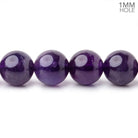 10mm Amethyst Plain Round Beads 15 inch 37 pieces AA 1mm Hole - BeadsofCambay.com