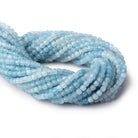 4mm Aquamarine micro faceted cubes 12.5 inch 74 pieces A - BeadsofCambay.com