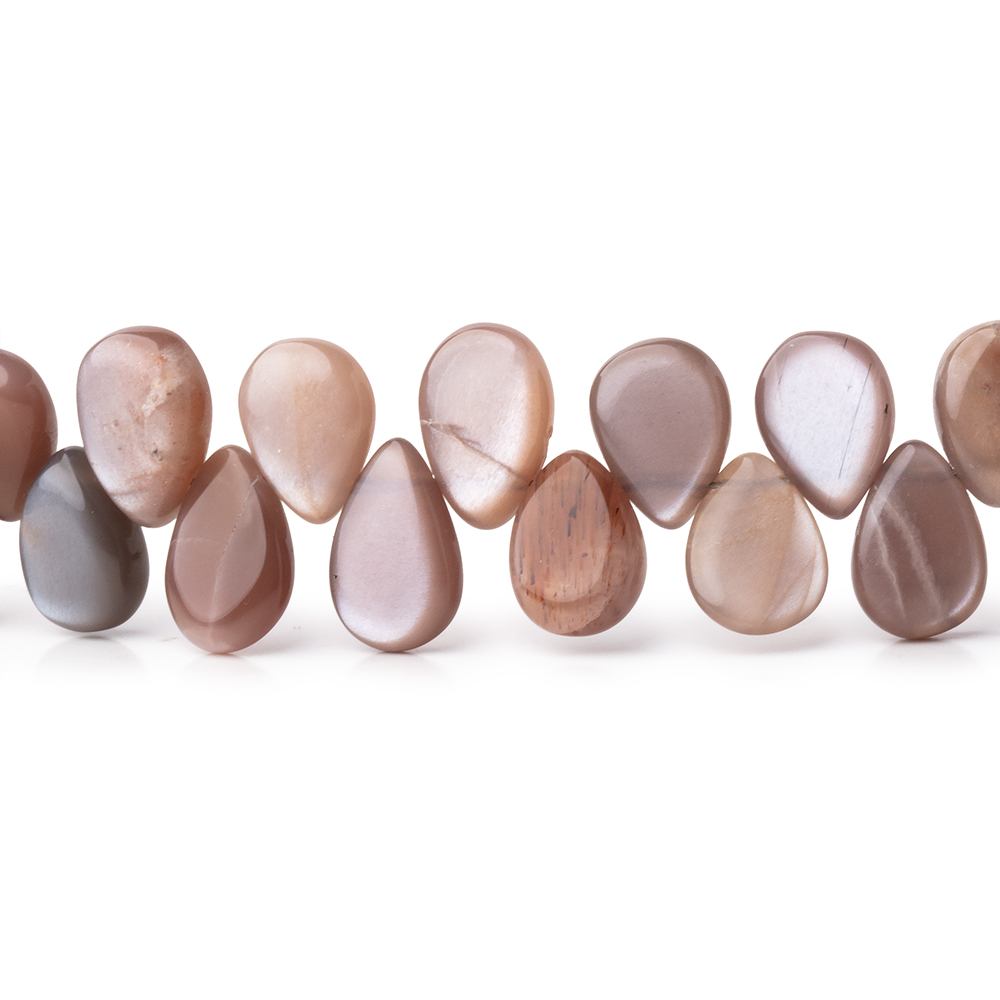 10-12mm Chocolate Moonstone Plain Pear 8 inch 42 Beads - BeadsofCambay.com