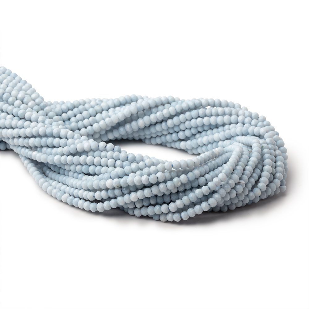 3.3mm Owyhee Blue Opal Micro Faceted Rondelle 12.25 inch 121 Beads - Beadsofcambay.com