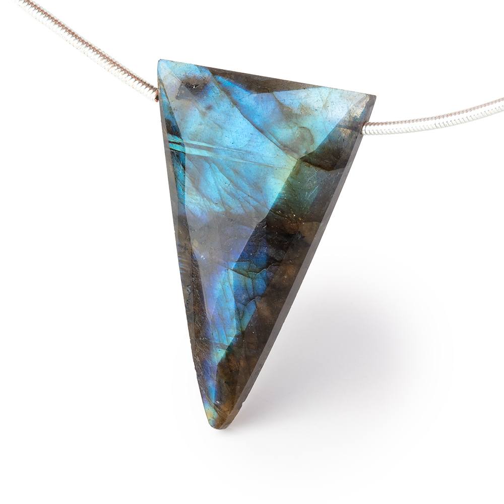 33x22mm Labradorite Faceted Triangle Focal 1 piece - Beadsofcambay.com