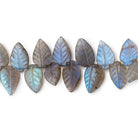 10-12mm Labradorite Carved Leaf Beads 7.5 inch 42 pieces AA - BeadsofCambay.com