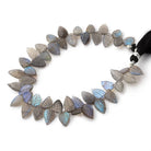 10-12mm Labradorite Carved Leaf Beads 7.5 inch 42 pieces AA - BeadsofCambay.com