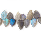 10-13mm Labradorite Carved Leaf Beads 7 inch 40 pieces AA - BeadsofCambay.com