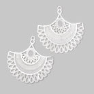34.5mm Brushed Filigree Fan Charm Set of 2 pieces - Beadsofcambay.com