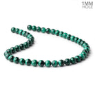 8mm Malachite Plain Round Beads 15.5 inch 48 pieces 1mm hole - BeadsofCambay.com
