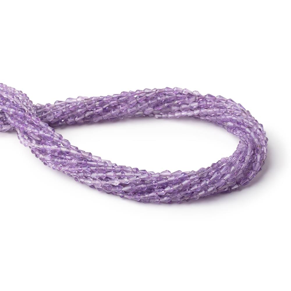 3.5 - 4.5mm Amethyst Straight Drilled Faceted Tear Drops 14.5 inch 75 beads - Beadsofcambay.com