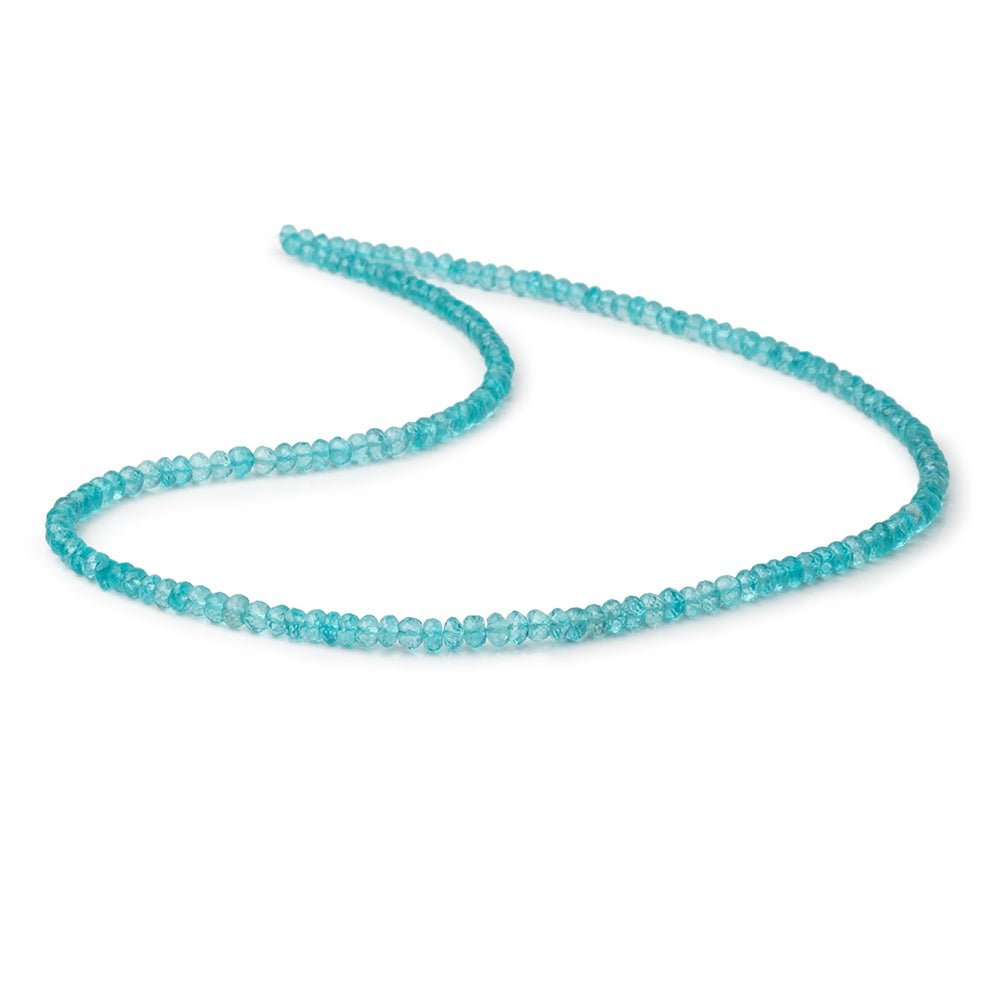 3.5-4.5mm Pool Blue Apatite Faceted Rondelle 17.5 inch 158 Beads AA - Beadsofcambay.com