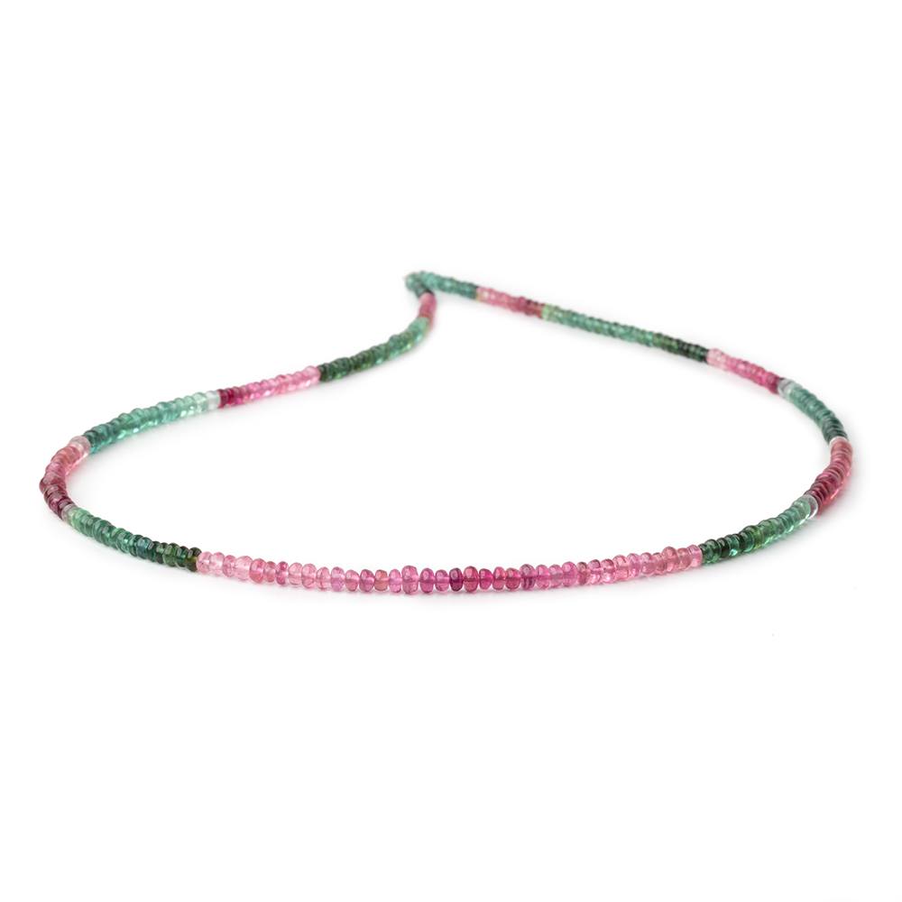 3.5 - 4mm Multi Color Tourmaline Plain Rondelles 18 inch 245 Beads AA - Beadsofcambay.com