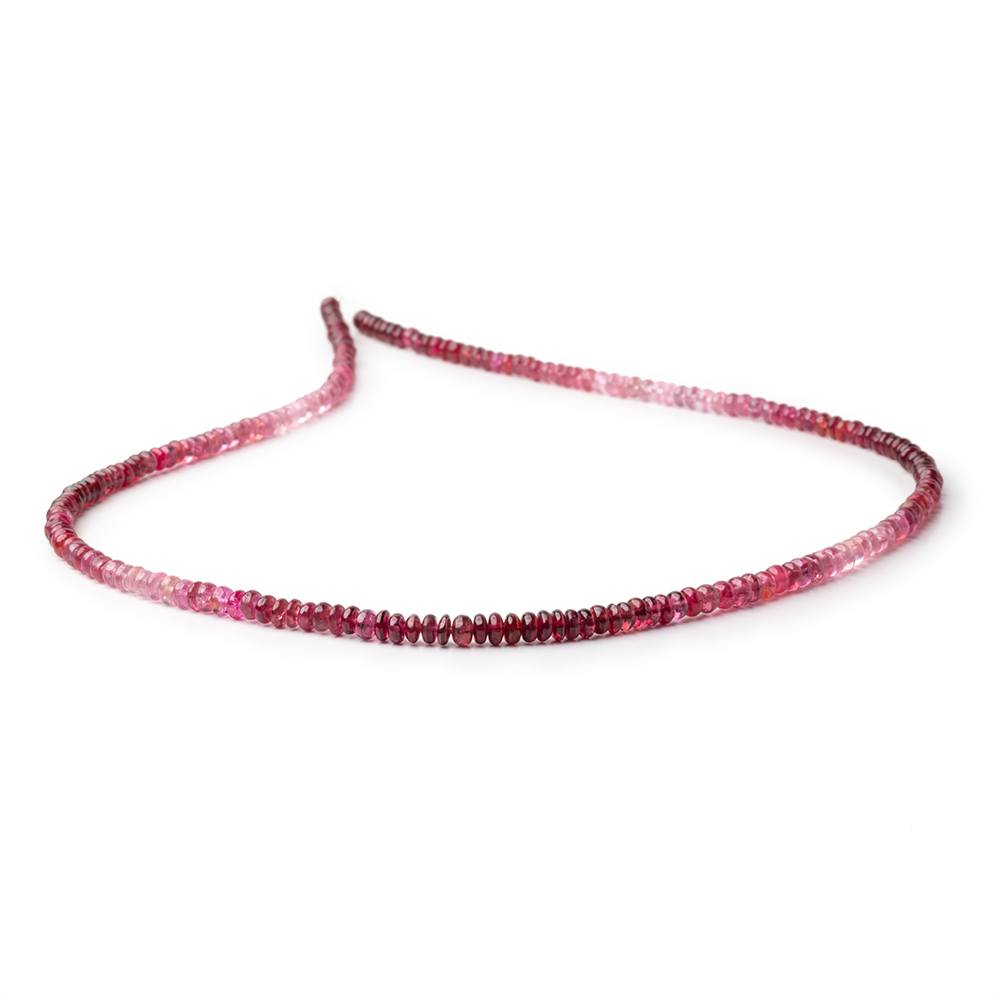 3.5 - 4mm Shaded Pink Spinel Plain Rondelle Beads 18 inch 200 pieces AAA - Beadsofcambay.com