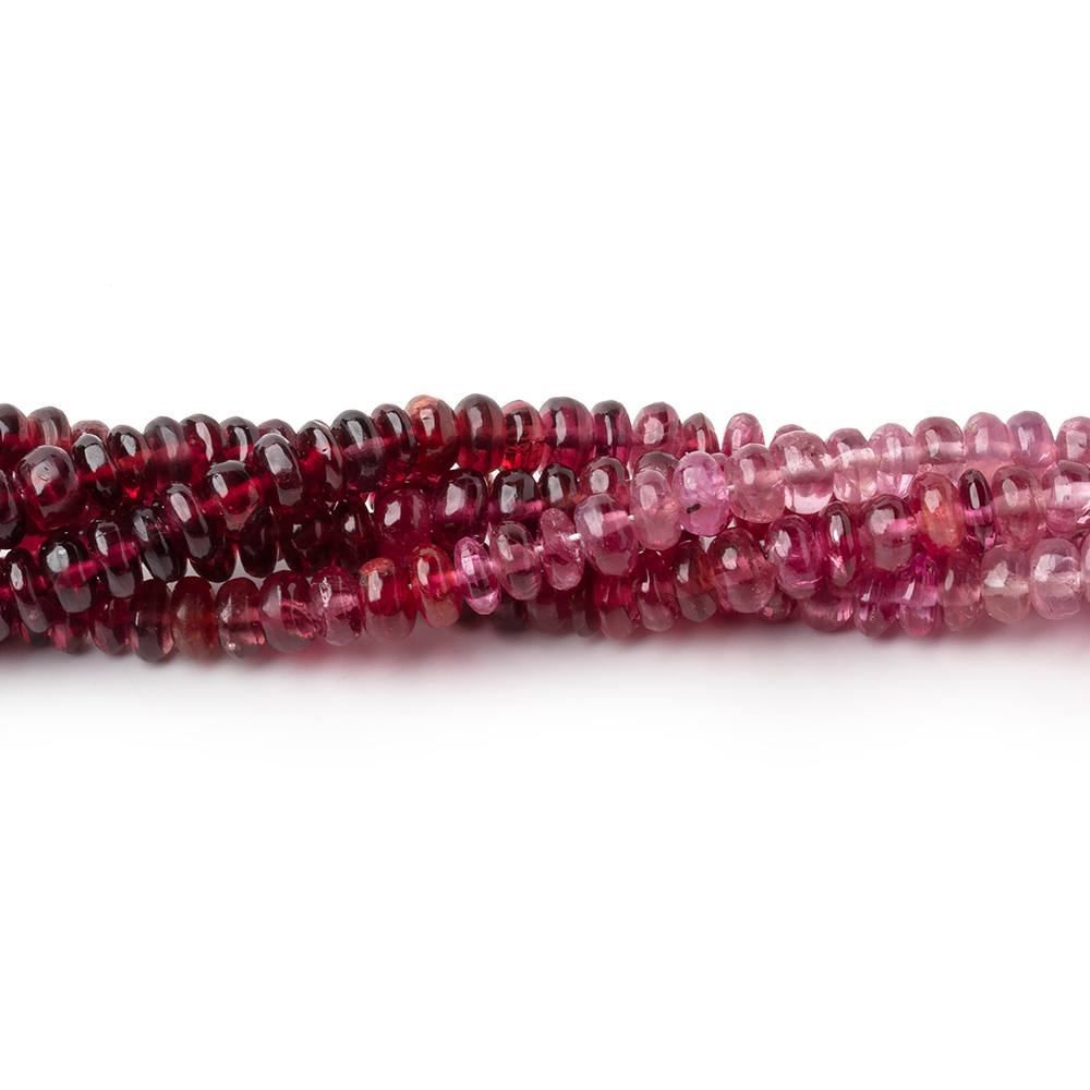 3.5 - 4mm Shaded Pink Spinel Plain Rondelle Beads 18 inch 200 pieces AAA - Beadsofcambay.com