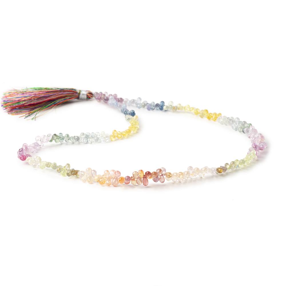 3.5-5.5mm Fancy Sapphire Micro Faceted Tear Drop Beads 16 inch 290 pieces AAA - Beadsofcambay.com