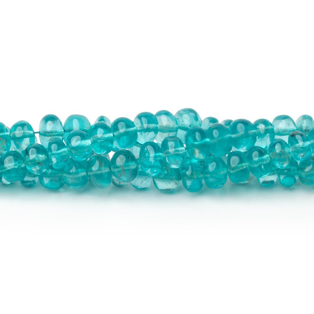 3.5-5.5mm Pool Blue Apatite Plain Rondelle Beads 16 inch 116 pieces AA - Beadsofcambay.com
