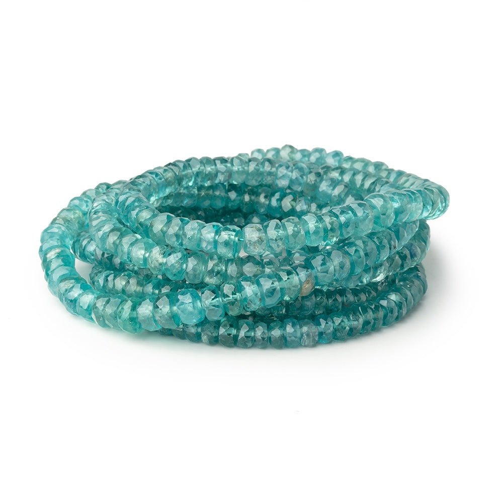 3.5 - 5.5mm Teal Kyanite Faceted Rondelle Beads 16 inch 162 pieces AA - Beadsofcambay.com