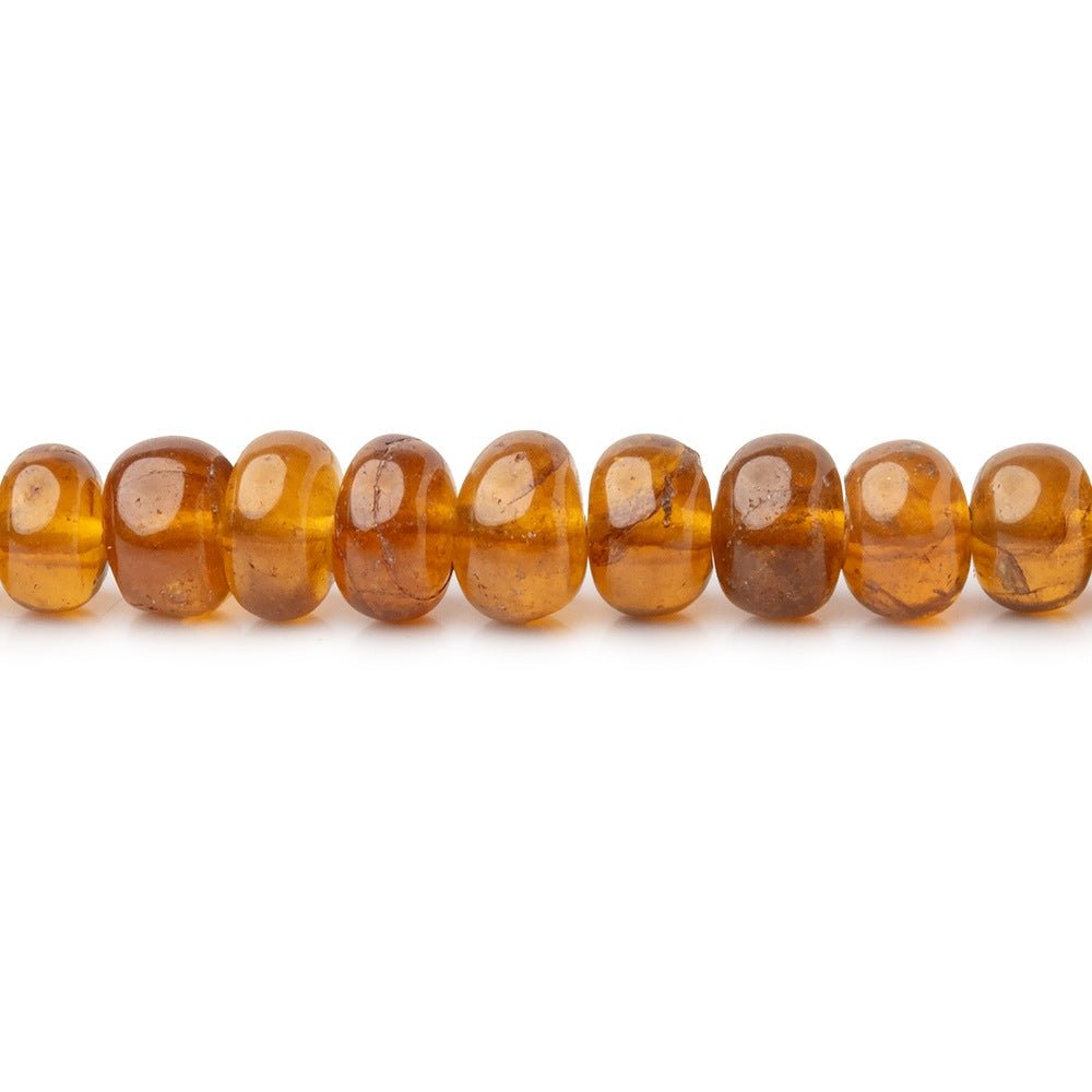 3.5 - 6.5mm Hessonite Garnet Plain Rondelle Beads 15.5 inches 117 pieces - Beadsofcambay.com