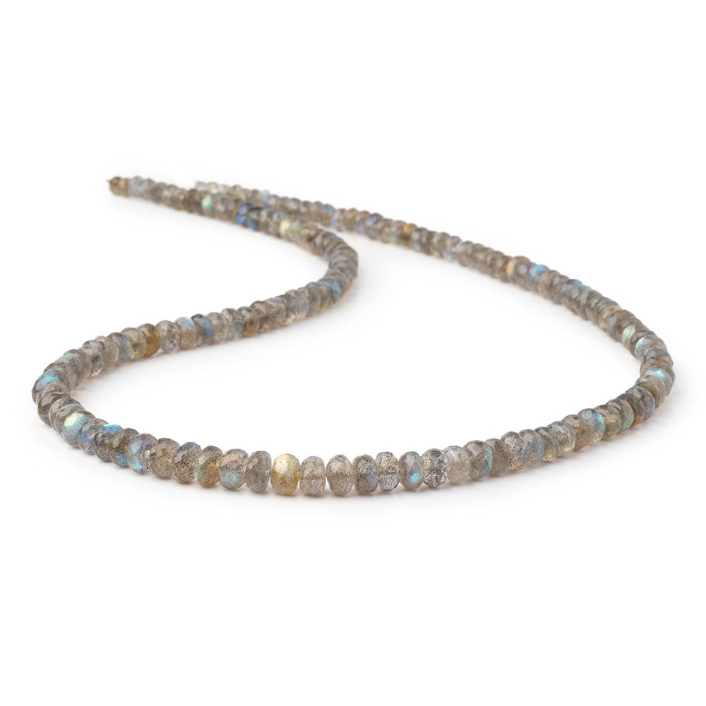 3.5 - 6mm Labradorite Faceted Rondelle Beads 18 inch 139 pieces AA - Beadsofcambay.com