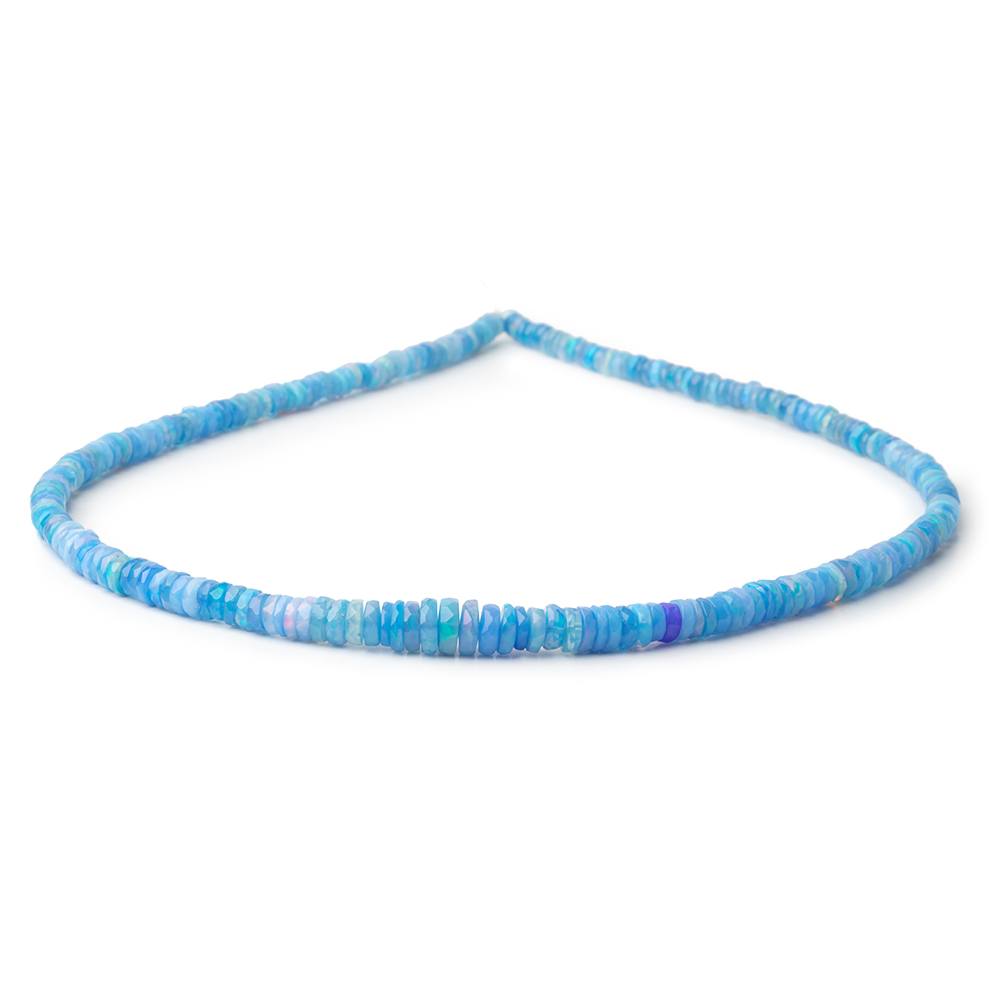 3.5 - 6mm Periwinkle Blue Ethiopian Opal Faceted Heishi 16 inch 230 Beads AA - Beadsofcambay.com