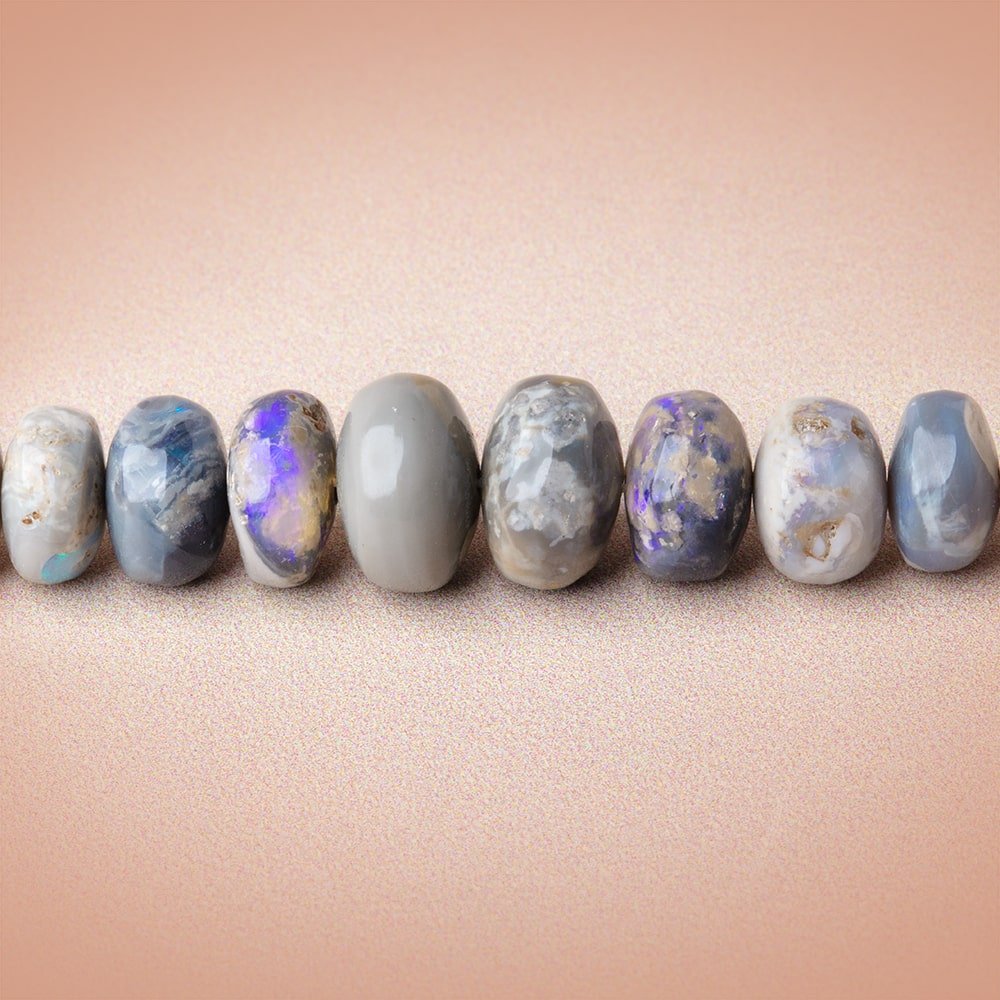 3.5 - 8mm Australian Opal Plain Rondelle Beads 18 inch 152 pieces - Beadsofcambay.com