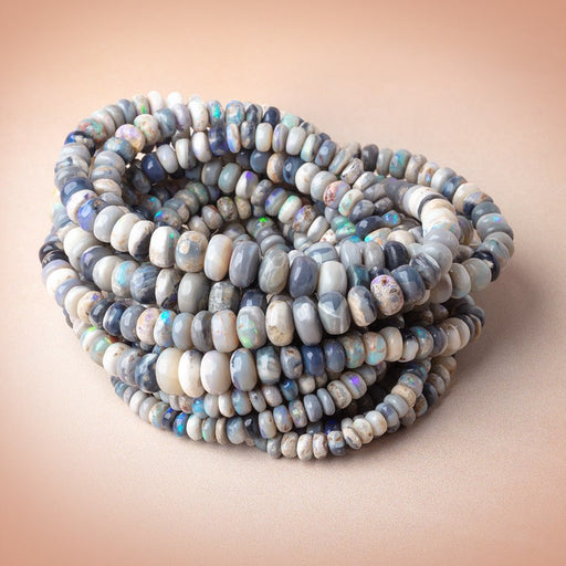 3.5 - 8mm Australian Opal Plain Rondelle Beads 18 inch 152 pieces - Beadsofcambay.com
