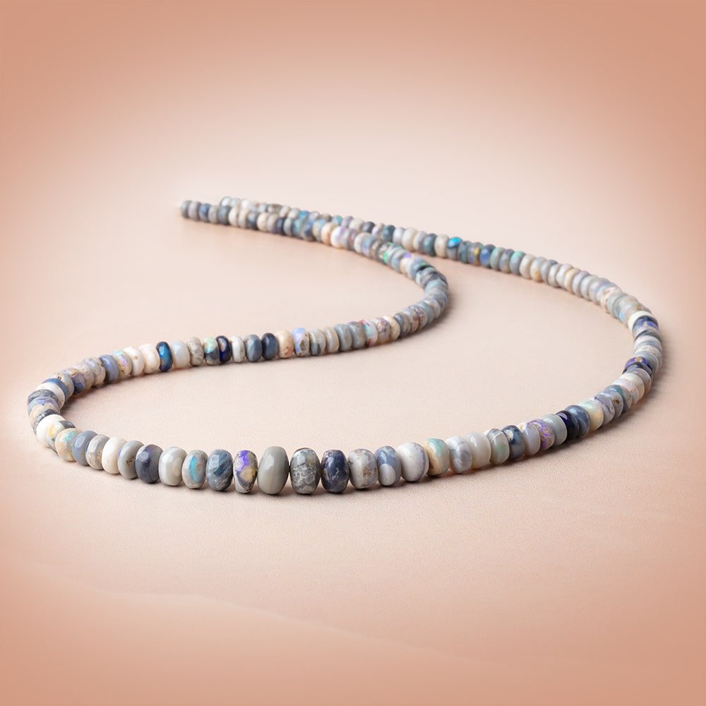 3.5 - 8mm Australian Opal Plain Rondelle Beads 18 inch 152 pieces - Beadsofcambay.com