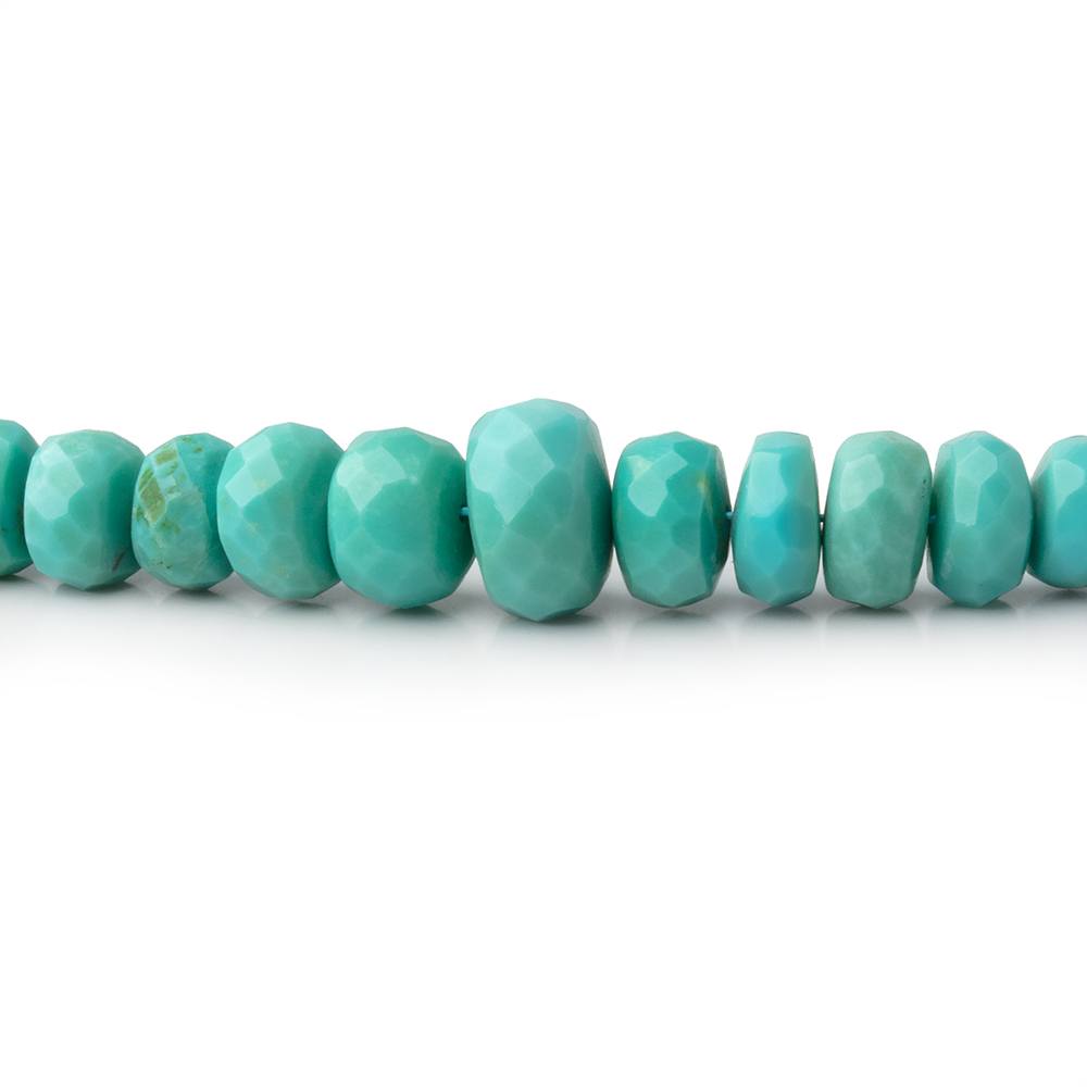 3.5 - 8mm Turquoise Faceted Rondelle Beads 16 inch 145 pieces A - Beadsofcambay.com