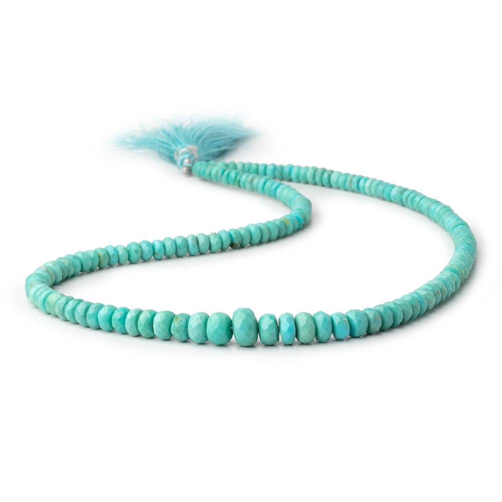 3.5 - 8mm Turquoise Faceted Rondelle Beads 16 inch 145 pieces A - Beadsofcambay.com