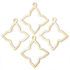 35mm Brushed 4 Point Star Charm Set of 4 pieces - Beadsofcambay.com