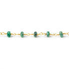 3.5mm Emerald Faceted Rondelle Beads on Vermeil Chain - Beadsofcambay.com